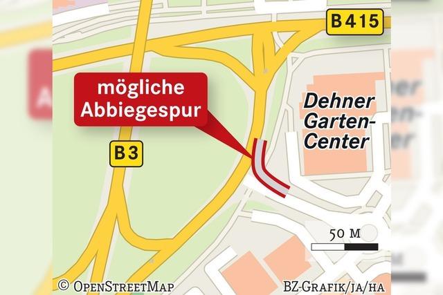 Vorerst keine zweite Abbiegespur  beim Dehner-Markt in Lahr-Mietersheim
