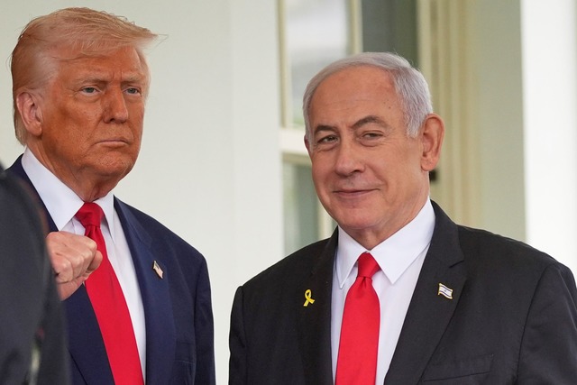 US-Pr&auml;sident Trump empf&auml;ngt ...sraels Premier Netanjahu. (Archivbild)  | Foto: Evan Vucci/AP/dpa
