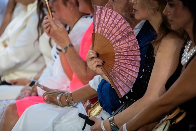 Fcher sind derzeit ein beliebtes Accessoire.  | Foto: Christoph Soeder (dpa)