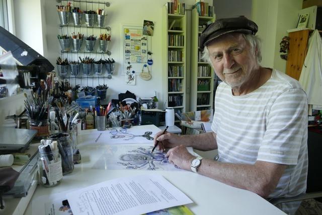 Wenn Bert Kohl aus Staufen Karikaturen zeichnet, ist er kaum zu bremsen