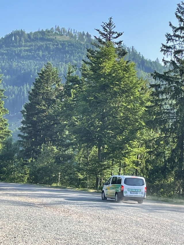 Der Lö-Go-Rufbus fährt einen Nutzer auch zum Nonnenmattweiher. | Foto: Melanie Mühlhäuser Der Lö-Go-Rufbus fährt einen Nutzer auch zum Nonnenmattweiher. | Foto: Melanie Mühlhäuser