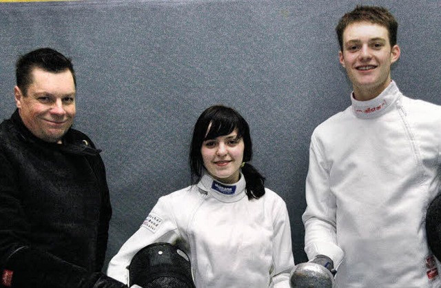 Wie bei der EM haben es Olga Ehler und...un. Hier mit Trainer Jrg Ruppenthal.   | Foto: Hubert Bleyer