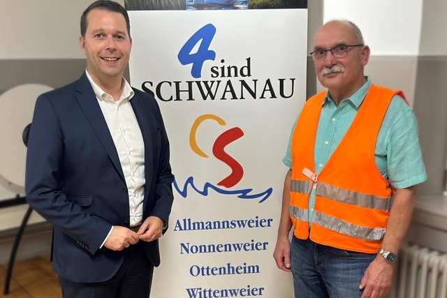 Brgermeister Marco Gutmann (links) und Hubert Wetterer  | Foto: Gemeinde Schwanau