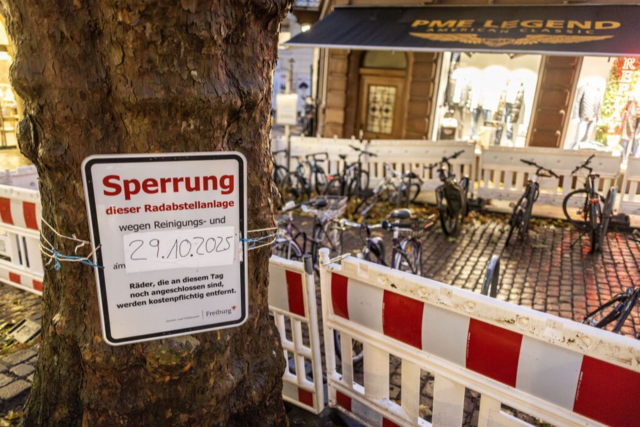Am Martinstor in Freiburg soll es knftig eine Grnflche statt Fahrradparkpltzen geben