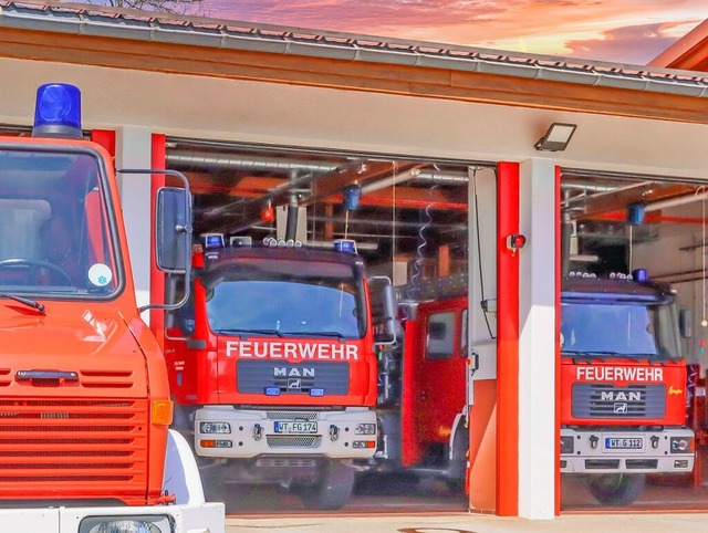 Die zwei ltesten Einsatzfahrzeuge in ... haben ein Alter von 41 und 26 Jahren.  | Foto: Wilfried Dieckmann