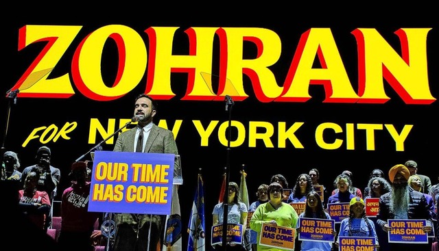 Unverhoffter Favorit in New York: Zohr...te Moslem an der Spitze der Weltstadt.  | Foto: IMAGO/Katie Godowski