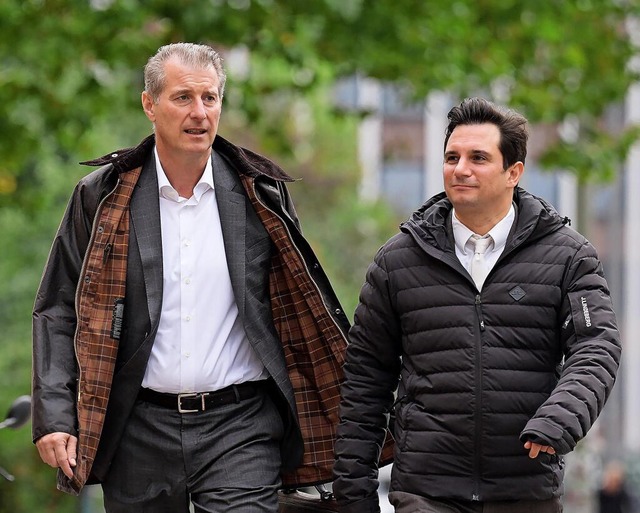 Tritt als Nebenklger auf: Ex-Ehemann Stephan Hensel (links) mit seinem Anwalt.  | Foto: Marcus Brandt/dpa