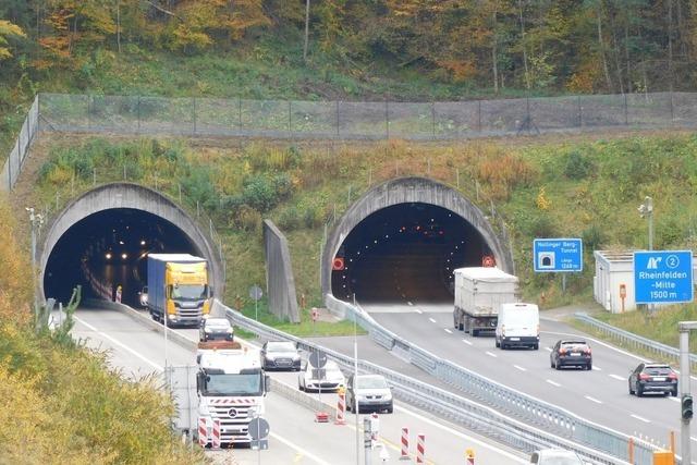 Der Nollinger Bergtunnel bei Rheinfelden wird fr eine Nacht gesperrt