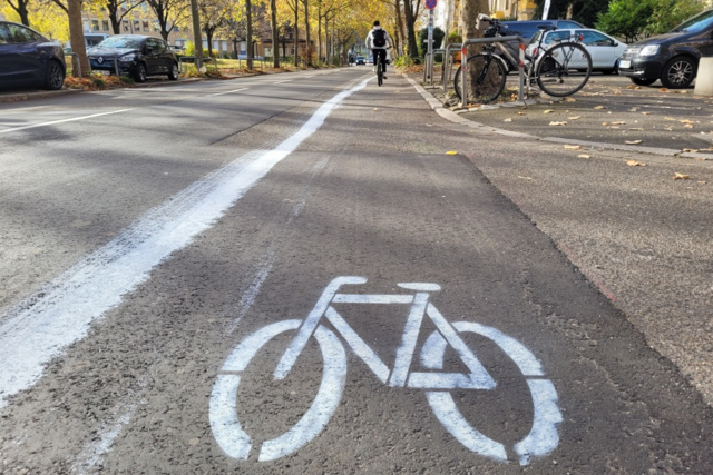 Klima-Aktivisten malen in Freiburg einen Radweg auf die Strae - das Rathaus reagiert unmittelbar