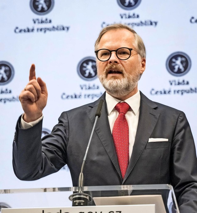 Gibt seinen Rücktritt bekannt: Der tschechische Ministerpräsident Petr Fiala. | Foto: IMAGO/Vit Simanek Gibt seinen Rücktritt bekannt: Der tschechische Ministerpräsident Petr Fiala. | Foto: IMAGO/Vit Simanek