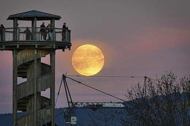 Supermond ber dem Seepark