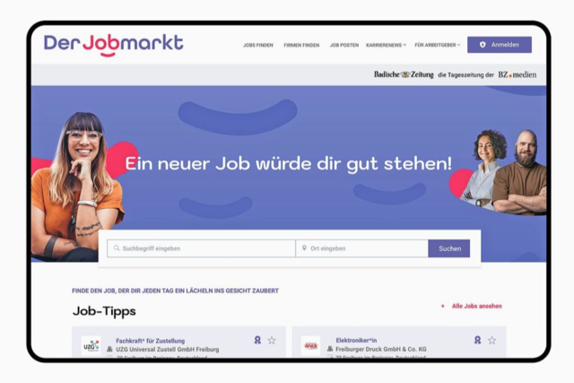 Der regionale Stellenmarkt der Badische Zeitung im neuen Look