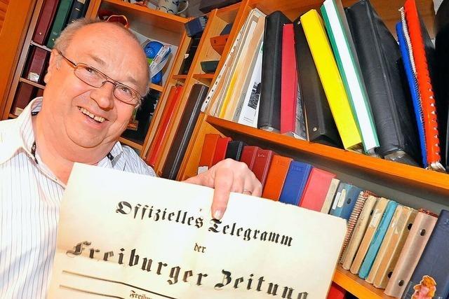 Jrgen Weckerle sammelt in Herdern Freiburg-Kostbarkeiten