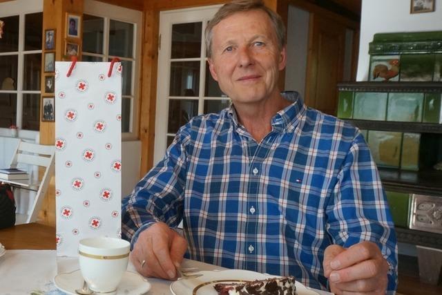 Rudi Gamp aus Weilheim wird in Stuttgart fr mehr als 150 Blutspenden geehrt