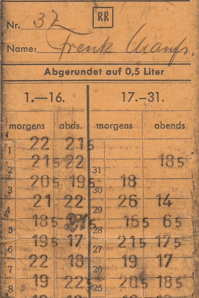 Eine ehemalige Milchwiegekarte  | Foto: Repro: Martin Frenk