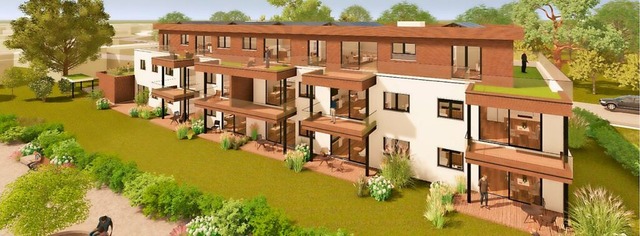 So soll das 15 Familien-Holzhaus-Grop...us Bonndorf in Binzen einmal aussehen.  | Foto: MAWO Immobilien