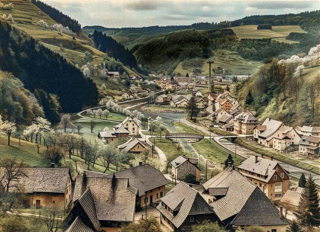 Ansicht von Freiatzenbach Richtung Zell damals  | Foto: Rudolf Tscheulin