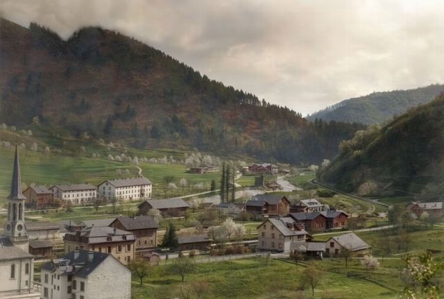Zell Ansicht um 1900 Richtung Sden  | Foto: Rudolf Tscheulin