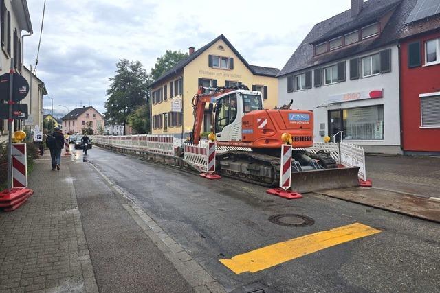 Baustelle an der Ortsdurchfahrt in Merzhausen wandert zum nchsten Abschnitt