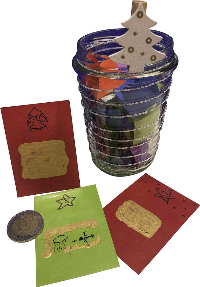 Adventskalender im Glas &#8211; zum Be...mit selbstgebastelten Rubbelgeschenken  | Foto: Claudia Fler