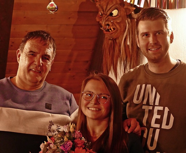 Drei frhliche Gesichter - Zunftmeiste...m Marschall Jan von der Michel-Clique.  | Foto: Sebastian Kurtenacker