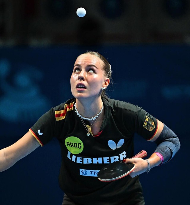 Aktuell die drittbeste deutsche Tischtennisspielerin: Annett Kaufmann. | Foto: Manfred Schillings/dpa Aktuell die drittbeste deutsche Tischtennisspielerin: Annett Kaufmann. | Foto: Manfred Schillings/dpa