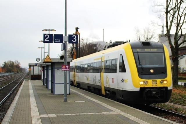 Halte und Durchfahrten an Bahnsteig 2 und 3 in Grenzach