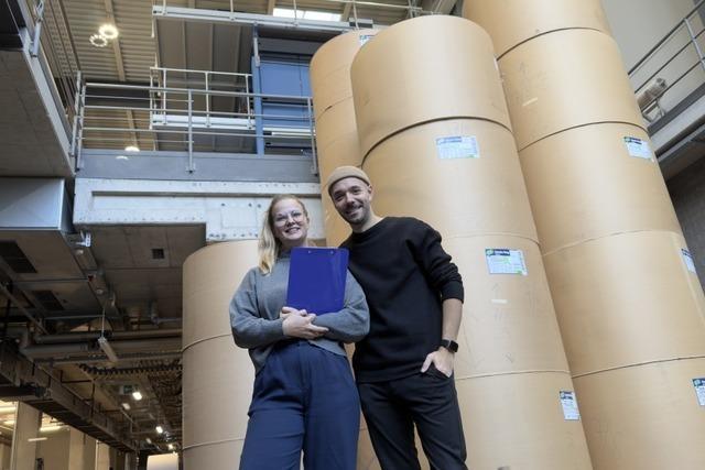 Benefizdinner an der BZ-Druckmaschine fr die Aktion Weihnachtswunsch