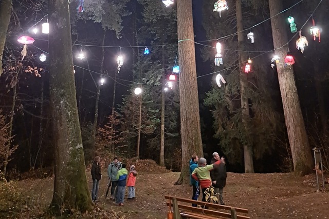 Bei der Erffnung des Laternenpfades in Schnau.  | Foto: Irene Blaha