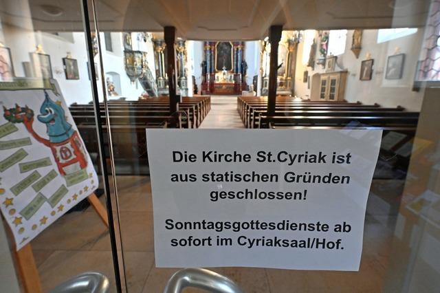 Kirche St. Cyriak in Lehen wird gesperrt - Dach ist nicht mehr stabil