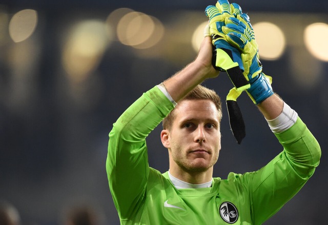 Oliver Baumann im Jahr 2014 noch im Trikot des SC Freiburg.  | Foto: Marcus Brandt