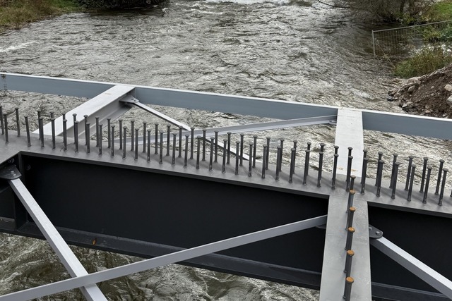 Zu viel Wasser im Fluss verhindert den Weiterbau der Brcke.  | Foto: Stadt Schopfheim