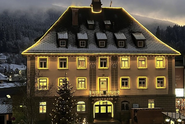 Es weihnachtet sehr: das Neustdter Rathaus in neuem Lichterglanz.  | Foto: Tanja Bury