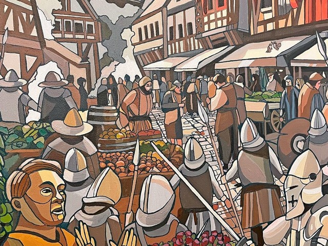 Die Geschichte der Brger: Der durch d... der noch kleinen  Stadt (Ausschnitt).  | Foto: Gerhard Walser