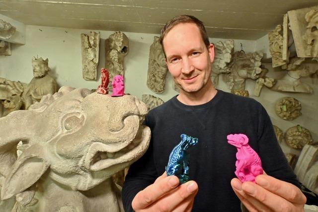 Forscher vermitteln Freiburger Stadtgeschichte – mit Mnster-Wasserspeiern fr den Khlschrank