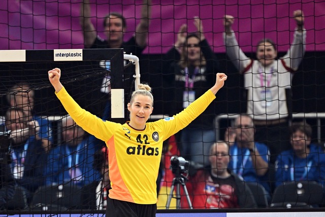 Torh&uuml;terin Katharina Filter &uuml;berragt beim Viertelfinal-Einzug.  | Foto: Federico Gambarini/dpa