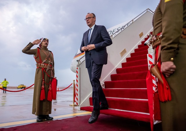 Erste Station der Nahost-Reise ist Jordanien.  | Foto: Michael Kappeler/dpa