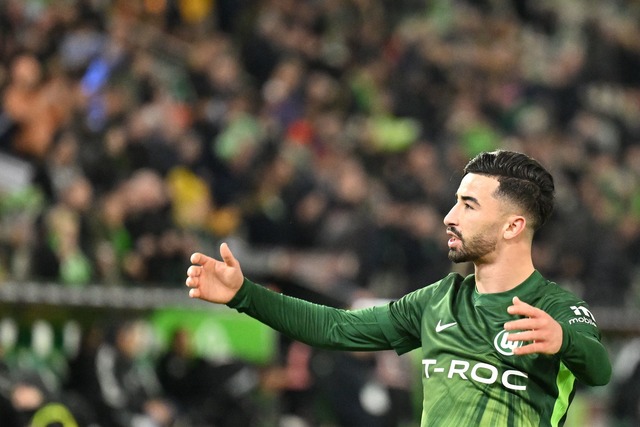 Wolfsburgs Torsch&uuml;tze Mohammed Amoura.  | Foto: Swen Pf&ouml;rtner/dpa