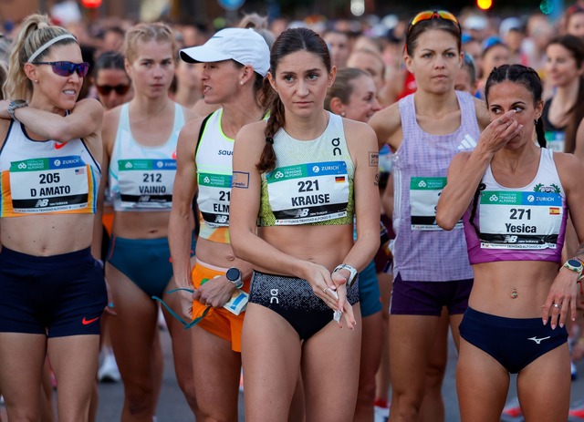 Gesa Krause musste bei ihrem Marathon-Deb&uuml;t aufgeben.  | Foto: David Gonzalez/dpa