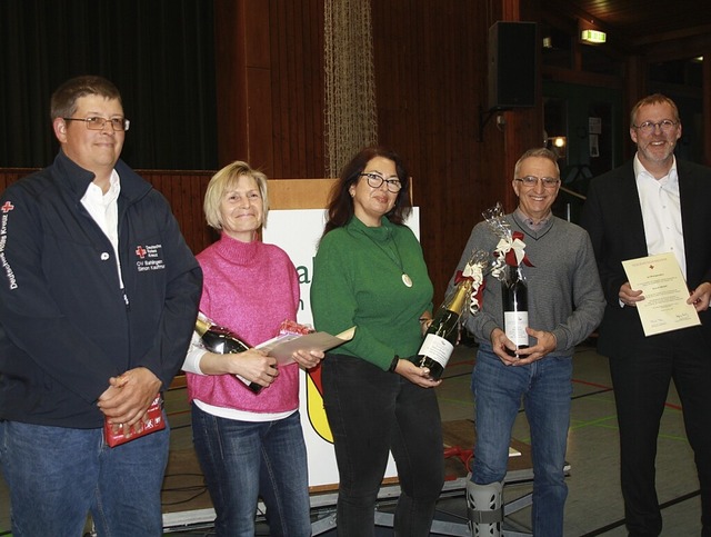 Simon Kaufmann (li) und Harald Lotis (...Denisa Brenner und Horst Ernst (v li).  | Foto: Christiane Franz