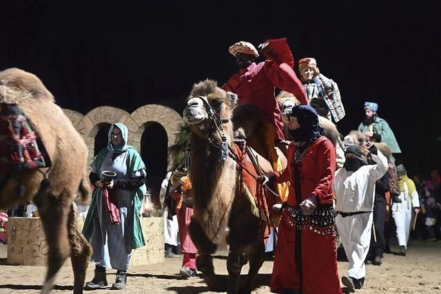Auf dem Freiburger Mundenhof wieder das traditionelle Krippenspiel statt