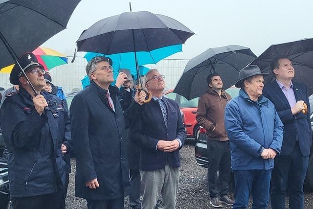 Feuerwehrhaus Wehrhalden-Groherrischwand: Innenminister Strobl beim Richtfest dabei