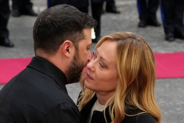 Am Nachmittag wurde er von Meloni empfangen.  | Foto: Gregorio Borgia/AP/dpa