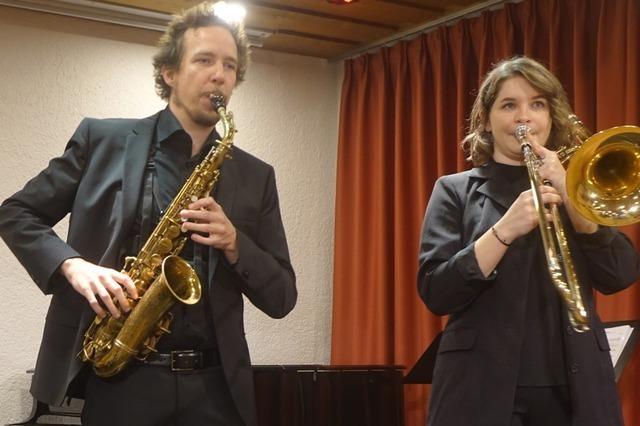 Beim "Elefantenkonzert" der Lehrenden an der Rheinfelder Musikschule wird mchtig losgetrtet