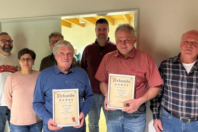 ber Jahrzehnte fr Gresgen im Einsatz: Ehrung fr Erwin Vollmer und Peter Eichin