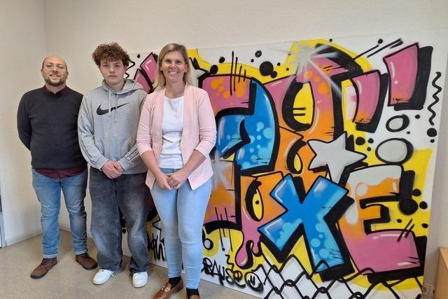 Graffiti soll die neue Schlerbibliothek in Ettenheim verschnern