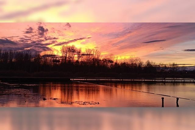 Sonnenuntergang im Seepark