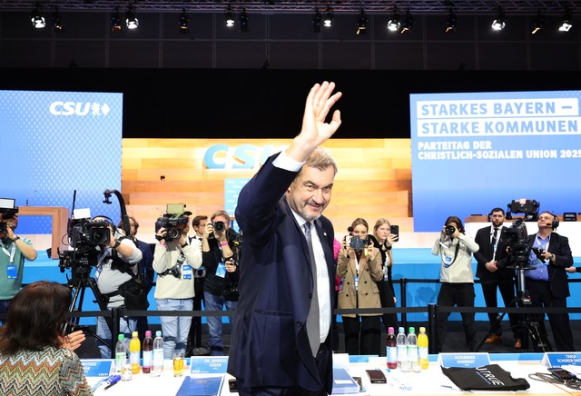 Markus S&ouml;der sieht die CSU voll auf Kurs.  | Foto: Karl-Josef Hildenbrand/dpa