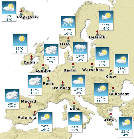 Europa - Wetterkarte - Übermorgen