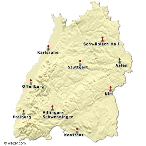 Baden-Württemberg - Regenradarkarte